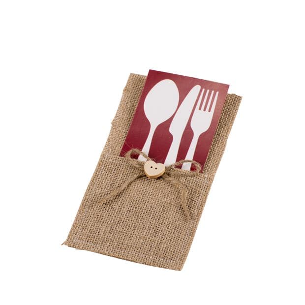 JUTE Natural cutlery bag H 20.5 x W 10 cm - best price from Maltashopper.com CS571431