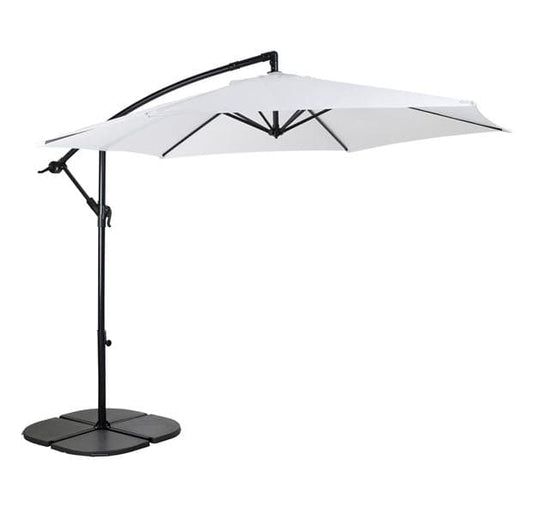 HAWAI White suspended umbrella without base H 243 cm - Ø 300 cm - best price from Maltashopper.com CS598535