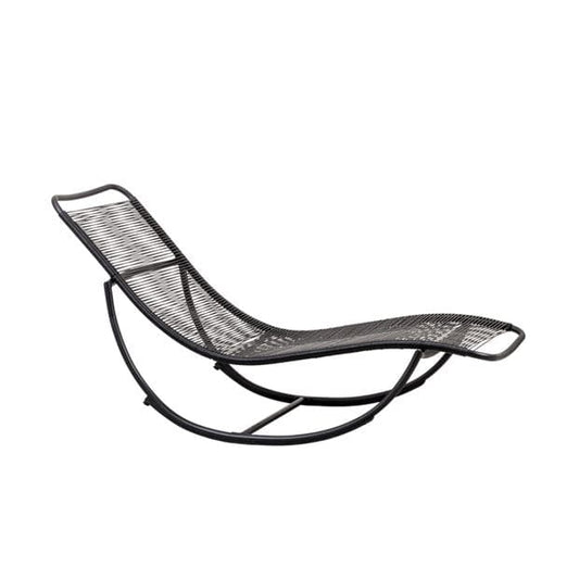 ACAPULCO Black rocking deckchair H 71 x W 62 x L 153 cm - best price from Maltashopper.com CS652568