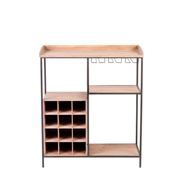 DAMIAN Black wall shelf H 91 x W 77 x D 35.5 cm - best price from Maltashopper.com CS638155