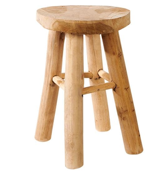 TEAK Natural stool H 42 cm - Ø 30 cm - best price from Maltashopper.com CS612654