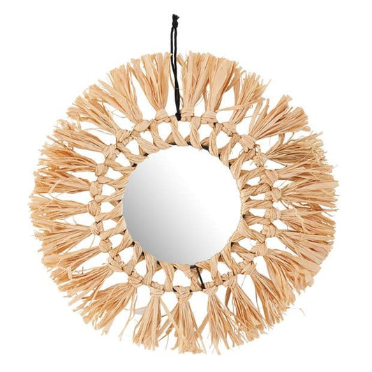 RAFFIA Natural mirrorØ 35 cm - best price from Maltashopper.com CS662473