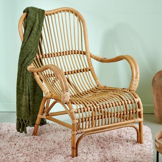 BANDUNG Lounge chair natural H 88 x W 67 x D 79 cm - best price from Maltashopper.com CS630469