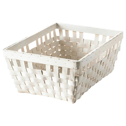 KNARRA - Basket, white, 38x29x16 cm