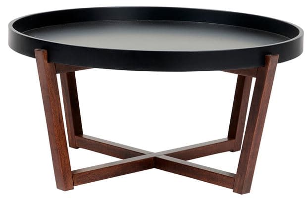 DRACO Black, brown living room table H 40 cm - Ø 84 cm