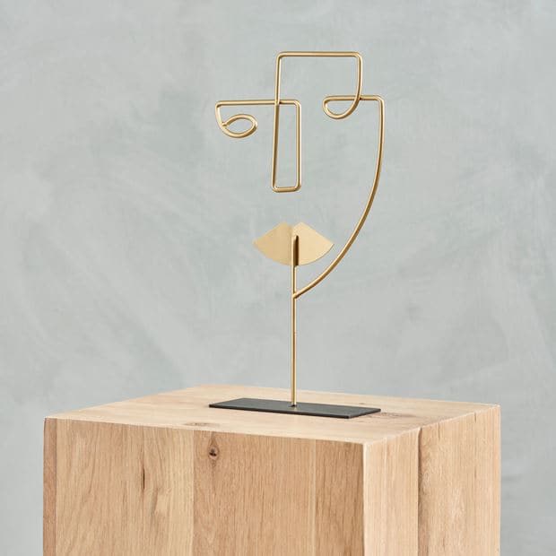 Casa FACE Decoration on golden base H 29 x W 16 x D 6 cm
