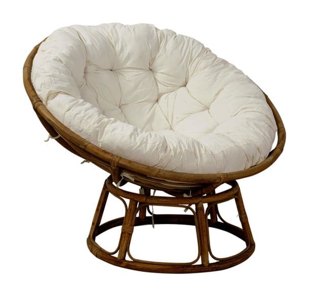 PAPASAN Natural lounge chair, antique white H 85 x W 102 x D 110 cm - Ø 113 cm