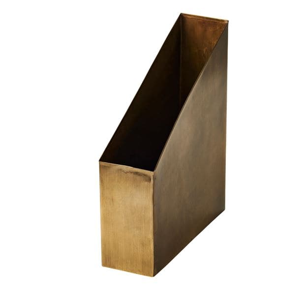 BRASS Magazine rack bronze H 30 x W 25 x D 8 cm - best price from Maltashopper.com CS666022