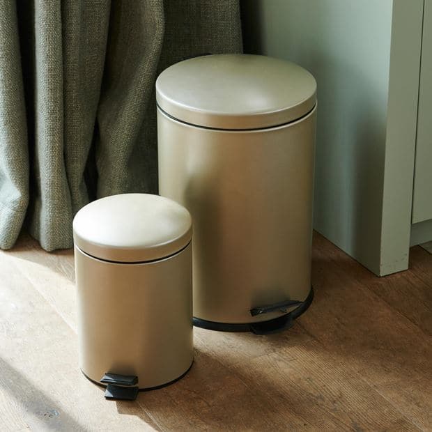 GOLD Golden pedal bin H 46.5 cm - Ø 29.5 cm - best price from Maltashopper.com CS668395