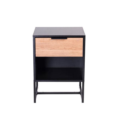 TRENTON Chest of drawers black, natural H 55.5 x W 40 x D 34 cm - Premium Chests of drawers from Casa - Just €59.99! Shop now at Maltashopper.com