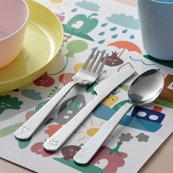 Ikea FABLER - 3-piece cutlery set, stainless steel