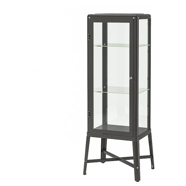 Ikea FABRIKÖR - Glass-door cabinet, dark grey, 57x150 cm