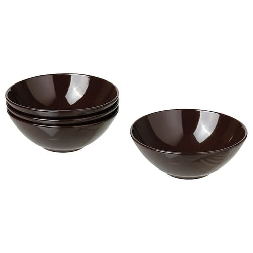 FÄRGKLAR - Bowl, glossy brown, 16 cm