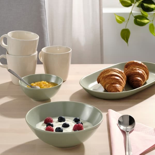 Ikea FÄRGKLAR - Bowl, matt green, 16 cm