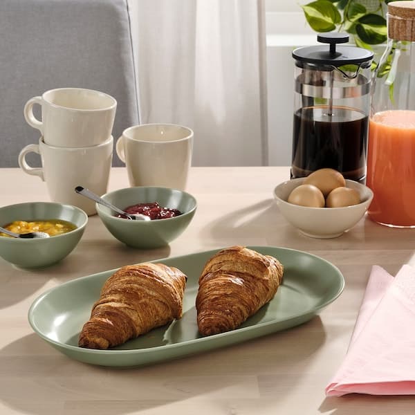 Ikea FÄRGKLAR Serving plate - matt green 32x18 cm , 32x18 cm