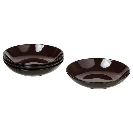 Ikea FÄRGKLAR - Deep plate, glossy brown, 23 cm
