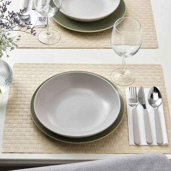 Ikea FÄRGKLAR - Deep plate, matt light grey, 23 cm