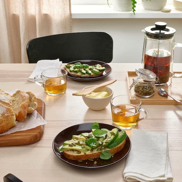 Ikea FÄRGKLAR - Side plate, glossy brown, 20 cm