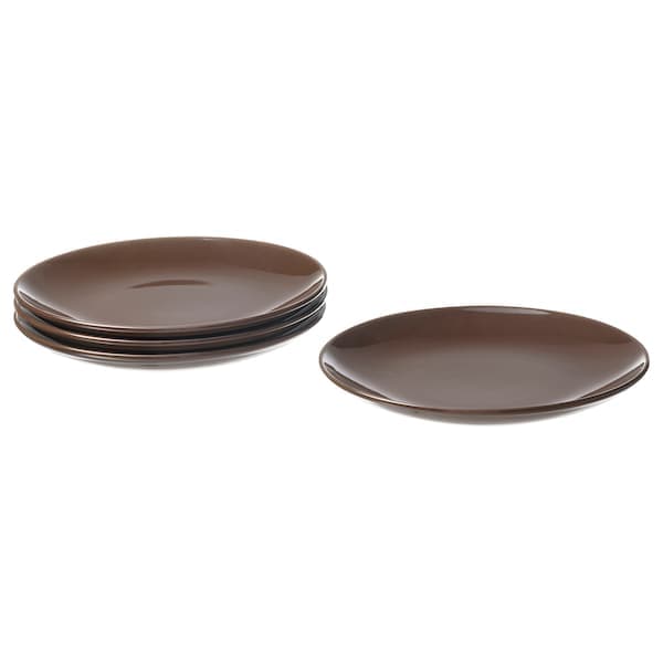 FÄRGKLAR - Side plate, glossy brown, 20 cm