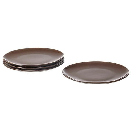 FÄRGKLAR - Plate, glossy brown, 26 cm