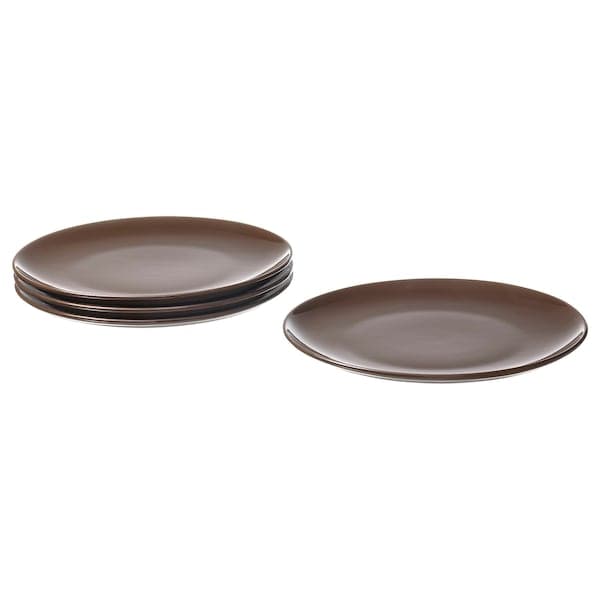 FÄRGKLAR - Plate, glossy brown, 26 cm