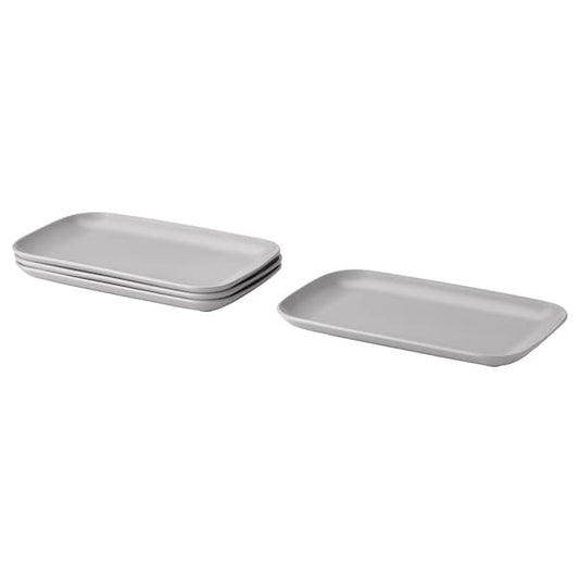Ikea FÄRGKLAR - Plate, matt light grey, 30x18 cm