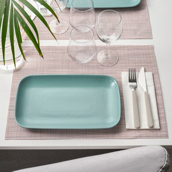 FÄRGKLAR - Plate, matt light turquoise, 30x18 cm - best price from Maltashopper.com 30477152