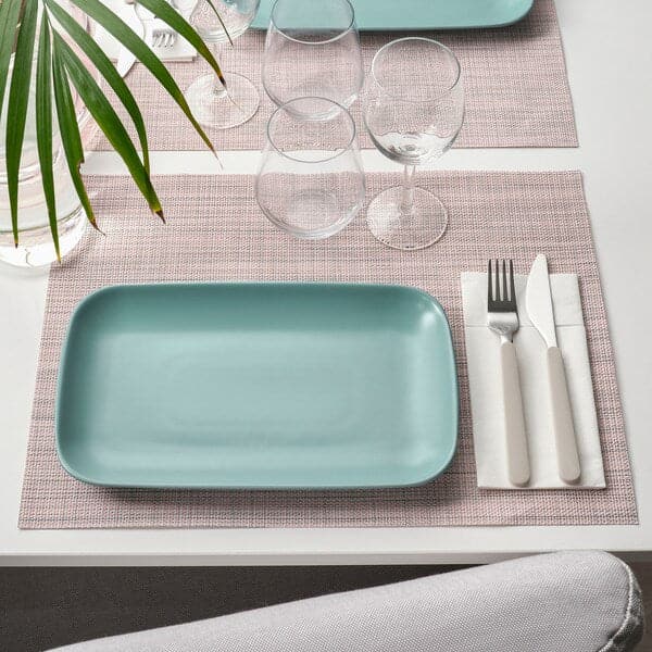 Ikea FÄRGKLAR - Plate, matt light turquoise, 30x18 cm