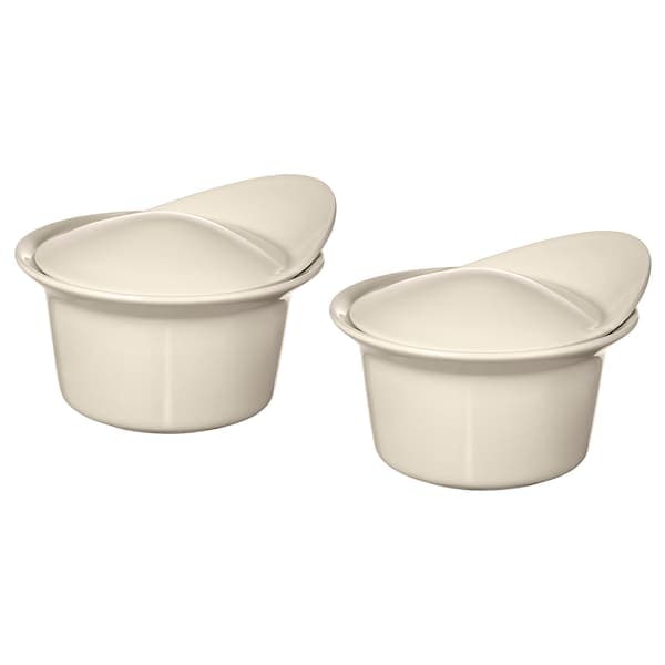 FÄRGKLAR - Pyrex dish with lid, beige gloss, 0.2 l