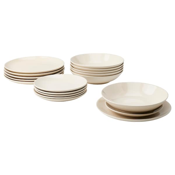 FÄRGKLAR - Service 18 pieces, polished beige ,