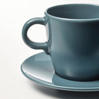 FÄRGKLAR Cup and saucer - glossy dark turquoise 25 cl - best price from Maltashopper.com 40481827