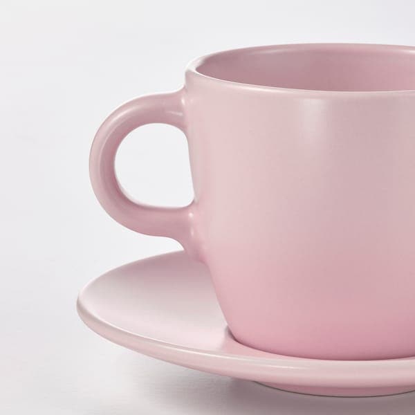 FÄRGKLAR Cup and saucer - matt pale pink 25 cl , 25 cl - best price from Maltashopper.com 10478162