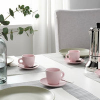 FÄRGKLAR - Cup with saucer, matt/light pink, 7 cl - best price from Maltashopper.com 00478186