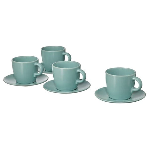 FÄRGKLAR Cup and saucer - matt light turquoise 25 cl , price include 4 pieces