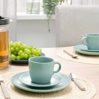 FÄRGKLAR Cup and saucer - matt light turquoise 25 cl , - best price from Maltashopper.com 00481829