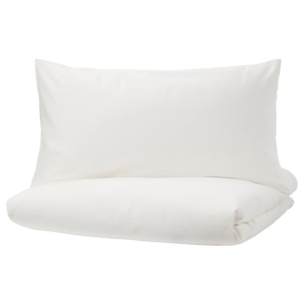 FÄRGMÅRA Duvet cover and 2 pillowcases - white 240x220/50x80 cm