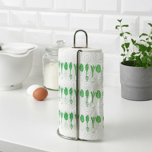Ikea FAMILJ - Kitchen roll, patterned bright green/white