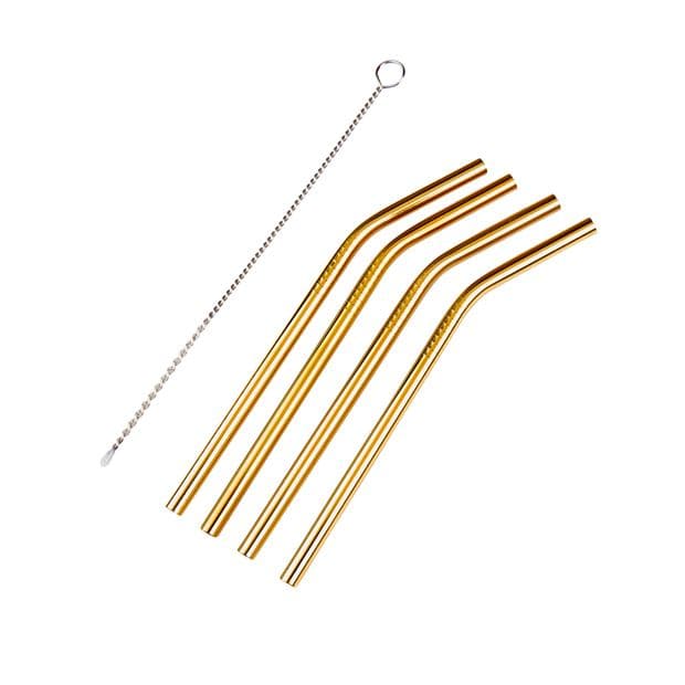 FANCY Cocktail straws with golden brushL 15 cm - best price from Maltashopper.com CS667954