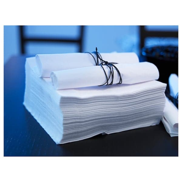Ikea FANTASTISK Paper Napkin, White, 40x40 Cm (Green