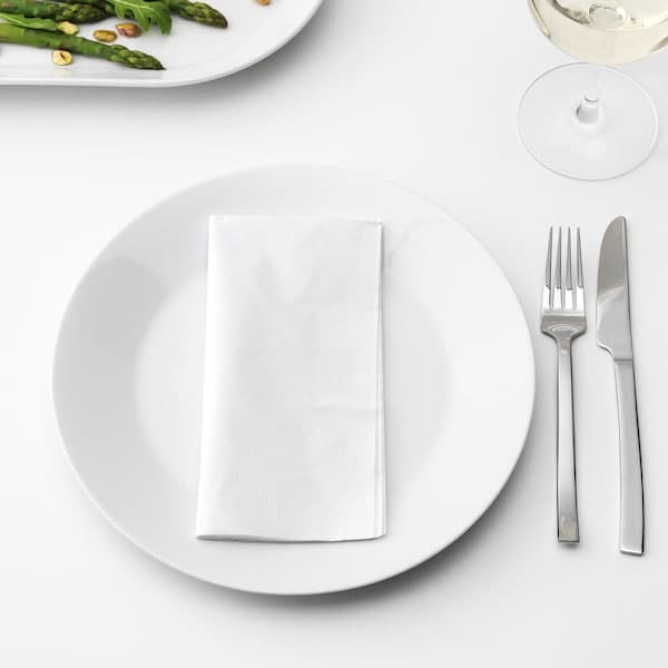 Ikea FANTASTISK - Paper napkin, white, 40x40 cm