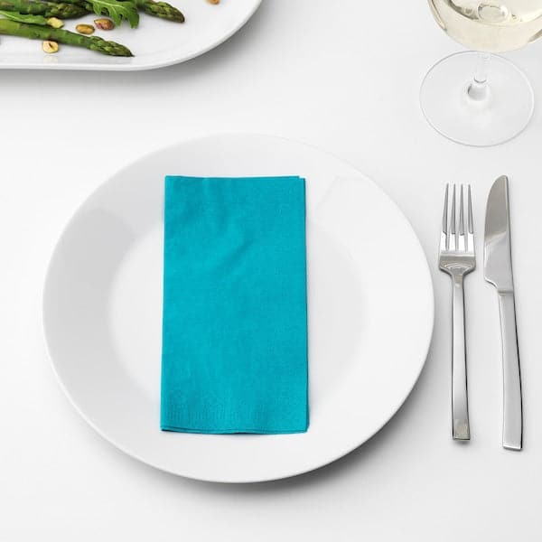 FANTASTISK - Paper napkin, turquoise, 40x40 cm - best price from Maltashopper.com 20236262