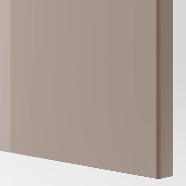 FARDAL - Door with hinges, high-gloss/dark beige, 50x195 cm - best price from Maltashopper.com 29177734