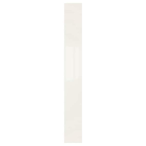 FARDAL - Door with hinges, high-gloss white, 25x195 cm