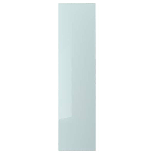 FARDAL - Door with hinges, high-gloss light grey-blue, 50x195 cm