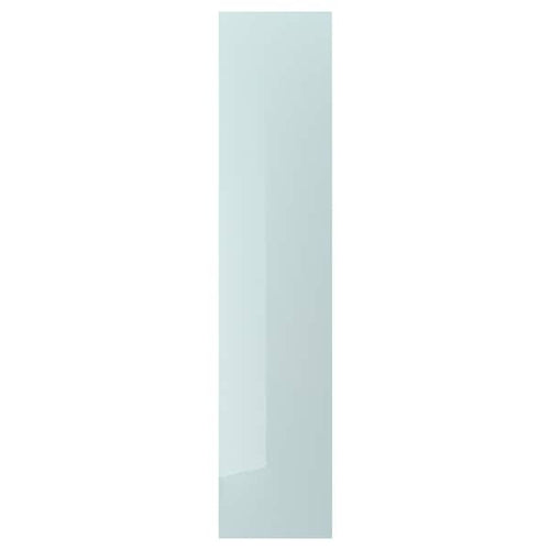FARDAL - Door with hinges, high-gloss light grey-blue, 50x229 cm