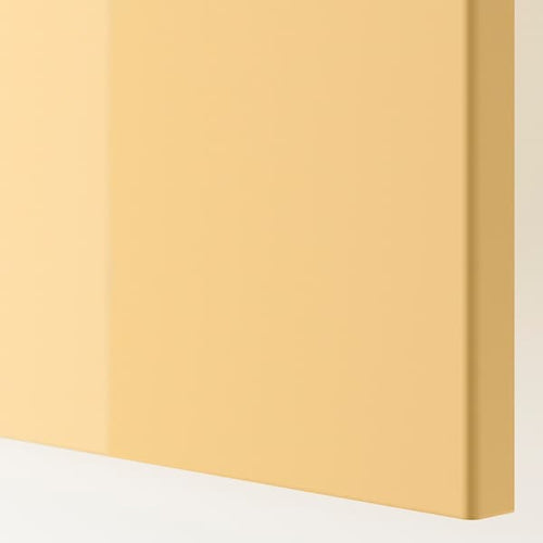FARDAL - Door with hinges, high-gloss yellow , 50x195 cm