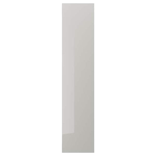 FARDAL - Door with hinges, high-gloss/light grey, 50x229 cm
