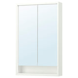 FAXÄLVEN mirror cabinet w built-in lighting, white, 60x15x95 cm