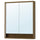 FAXÄLVEN - Mirror cabinet w built-in lighting, brown oak effect, 80x15x95 cm