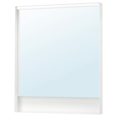 FAXÄLVEN - Mirror with built-in lighting, 80x95 cm